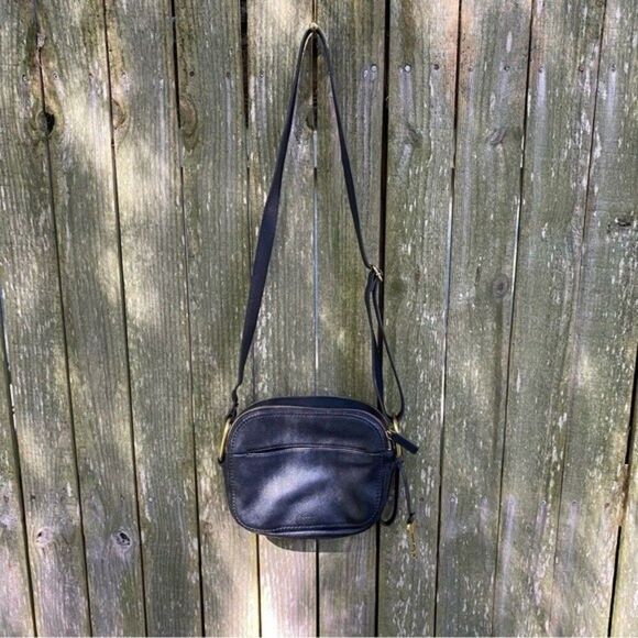 Fossil Elle Crossbody Bag Black with White Cheetah Print Cow Hide - Picture 9 of 12